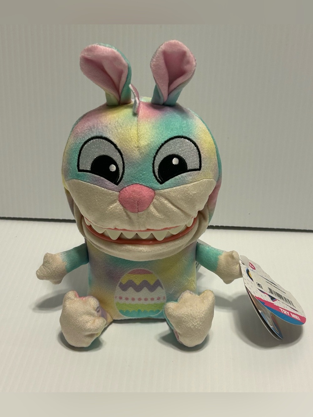 Chatter Chompers Bunny Tie-Dye Easter Plush Monster NWT ~ Sound & Talks great!